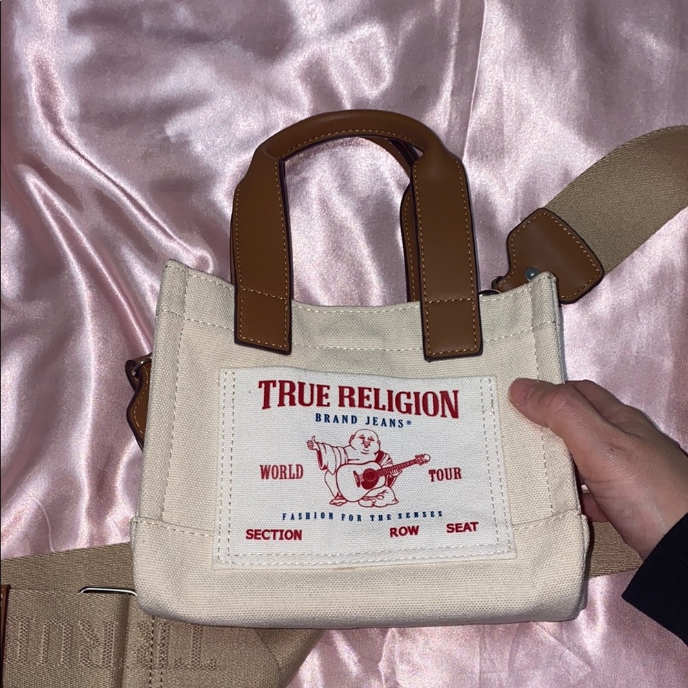 True Religion Cream Tote Bag